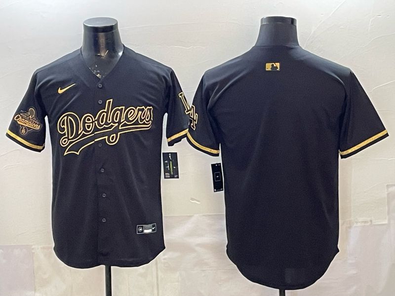 2026 Men Nike Los Angeles Dodgers Blank black gold Game MLB Jersey 002